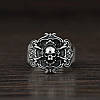 Креативний перстень у вигляді черепа з візерунками для чоловіків і жінок, стильна каблучка з черепом розмір 19, фото 2