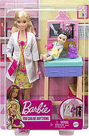 Кукла Барби педиатр блондинка Игровой набор Barbie Pediatrician Playset, Blonde Doll GTN51 Mattel Оригинал