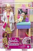 Лялька Барбі Педіатр блондинка Ігровий набір Barbie Pediatrician Playset, Blonde Doll GTN51 Mattel Оригінал