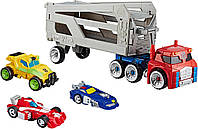 Набір 5 Трансформерів Автовоз Оптимус Прайм, автобот Бамблбі, Чейз, Хітвейв Transformers Rescue Bots Academy