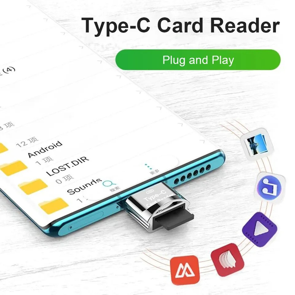 Кардридер для TF / MicroSD карт памяти / Card reader USB-C Type-c OTG брелок - фото 7 - id-p2048293900