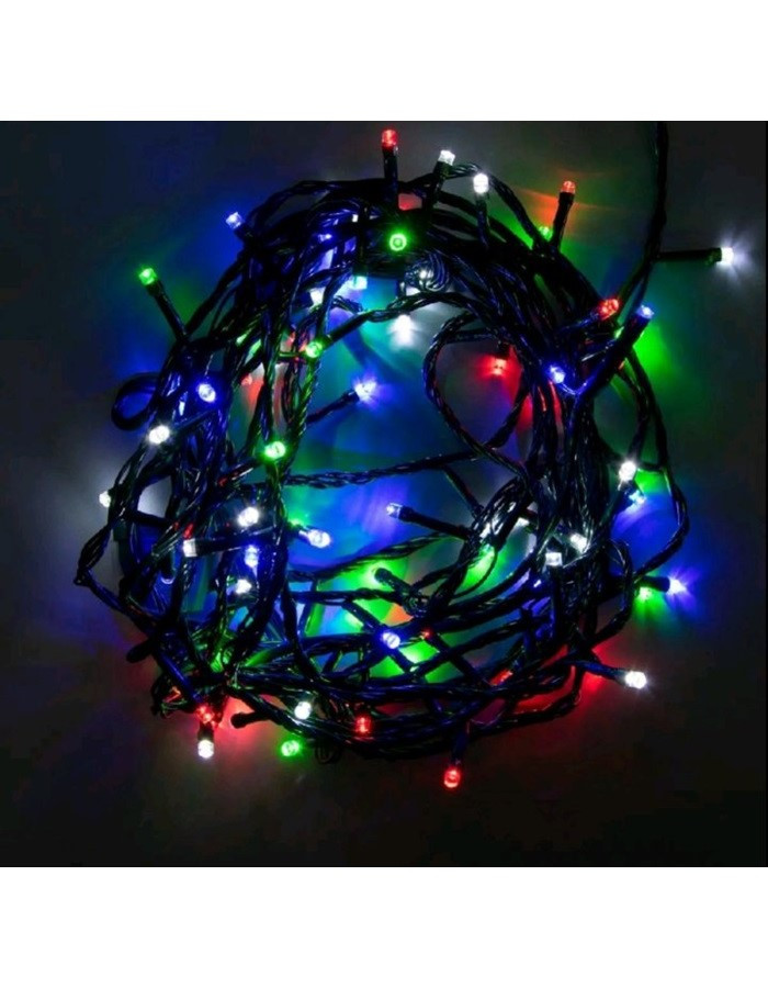 Світлодіодна гірлянда електрична Led на 500 світлодіодів з контролером чорний провід Мультиколір, фото 1