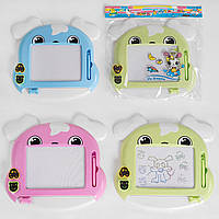 Дитяча магнітна дошка для малювання у формі собачки з кольоровими зонами