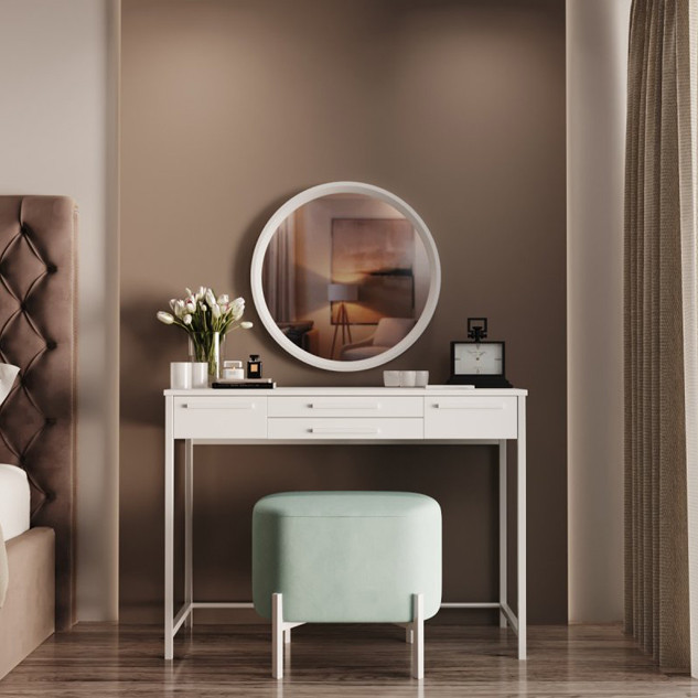 Трюмо з дзеркалом та пуфиком "Візаві 2" Бiле