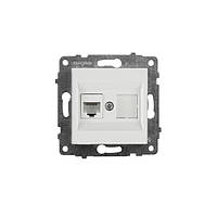 Механізм розетки комп’ютерної (CAT6) білий OVIVO Electric серія GRANO (Без одинарної рамки)