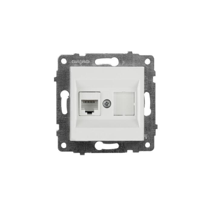 Механізм розетки комп’ютерної (CAT6) білий OVIVO Electric серія GRANO (Без одинарної рамки)