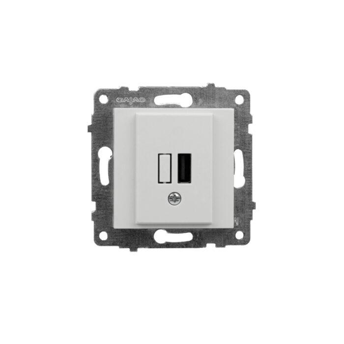 Механізм розетки USB білий OVIVO Electric серія GRANO (Без одинарної рамки)