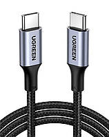 Кабель UGREEN US316 USB-C to USB-C 2.0 Cable 100W Alu Case with Braid 1.5m (Space Gray) (UGR-70428)