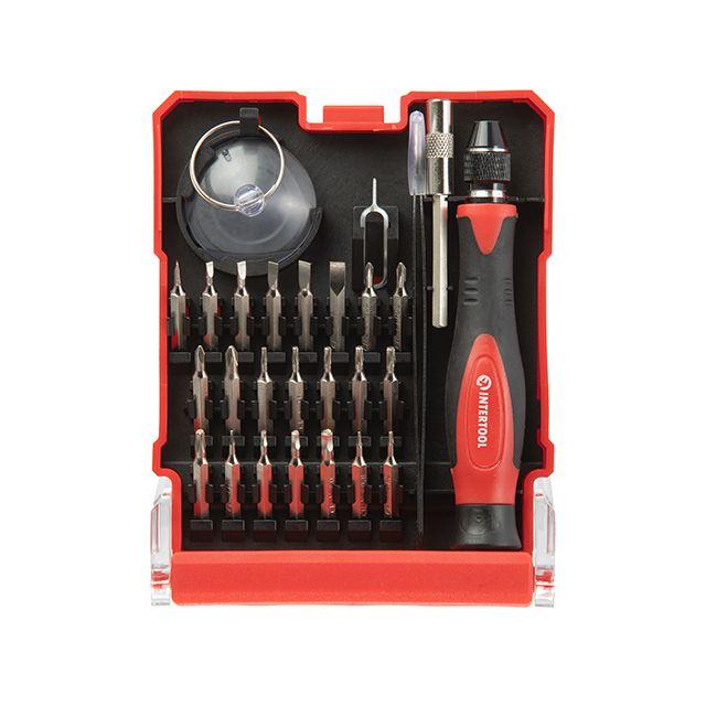 Викрутка прецизійна з комплектом насадок 29 од, Cr-V INTERTOOL VT-3336 mst, фото 1