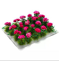 Набор цветов для клумб 20 шт. для диорам, подставок, миниатюр розовый