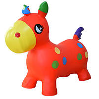 Стрибун Конячка, надувна іграшка для дітей, дитячий стрибун, стрибун у вигляді тварини, Червоний (DE54930)