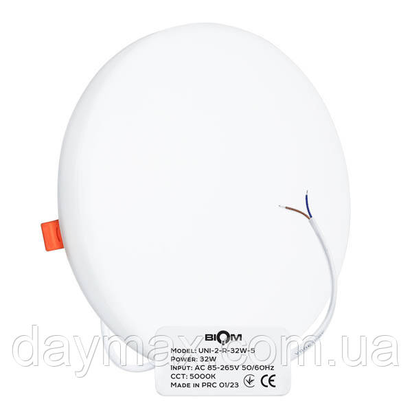 Світильник світлодіодний Biom UNI-2-R32W-5 32Вт круглий 5000К, фото 1