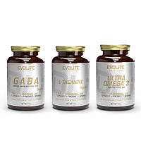 Ultra Omega 3 500/250 (100 sgels) + GABA 375 mg (180 veg caps) + L-Theanine (120 veg caps)