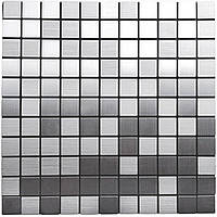 Самоклейна алюмінієва плитка срібна мозаїка 300х300х3мм SW-00001167 (D)