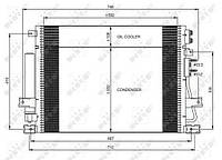 Радіатор кондиціонера NRF 35966 Chrysler 300C (2004-2011), 300C (2011-) 05175368AA, 1215477AA, 5175368AA