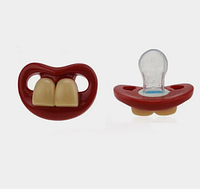 Ортодонтическая силиконовая соска-пустышка с зубками Два зубчика