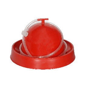 Поїлка для курчат з клапанним механізмом який регулює рівень води