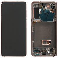 Дисплей Samsung G990 Violet S21 FE (GH82-26420D) сервисный оригинал в сборе с рамкой