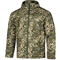 Мужская зимняя теплосохраняющая куртка SoftShell Max-Heat ММ-14 с капюшоном (Пиксель ВСУ) S, тактические XXL
