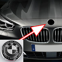 Эмблема BMW Юбилейные 50 лет BMW (БМВ) Motorsport (надпись по кругу) - Черно Белая 82 мм