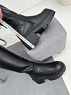 Чоботи жіночі зимові MyClassic W110-T1BZM шкіряні чорні 39, фото 4