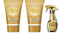 Moschino Gold Fresh Couture набiр mini edt 5 ml + 25ml парфумований лосон + 25ml гель для душу
