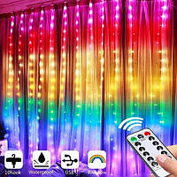 Світлодіодна гірлянда Штора SK Rainbow 79685258 3х3 м мультиколор 4699290