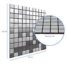 Самоклеюча алюмінієва плитка срібна мозаїка 300х300х3мм SW-00001167 (D), фото 3