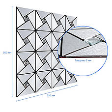 Самоклеюча алюмінієва плитка срібло зі стразами 300х300х3мм SW-00001325 (D), фото 3