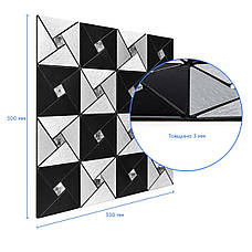 Самоклеюча алюмінієва плитка чорно-срібна зі стразами 300х300х3мм SW-00001773 (D), фото 3