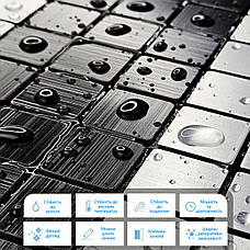Самоклеюча алюмінієва плитка срібна із чорним мозаїка 300х300х3мм SW-00001825 (D), фото 3