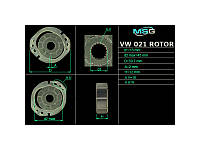 Ротор, статор и пластины насоса ГУР VW021ROTOR VW T5 03-15, Golf IV 97-03; AUDI Q7 05-15, A4 00-04; FORD