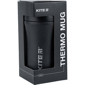 Термокружка з трубочкою Kite K22-457-01, 400 мл, чорна, фото 3