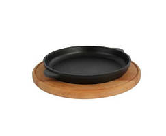 Сковорода Brizoll Хорека порційна з круглою дошкою d16 см h2,5 см чавун (H1625-DK)