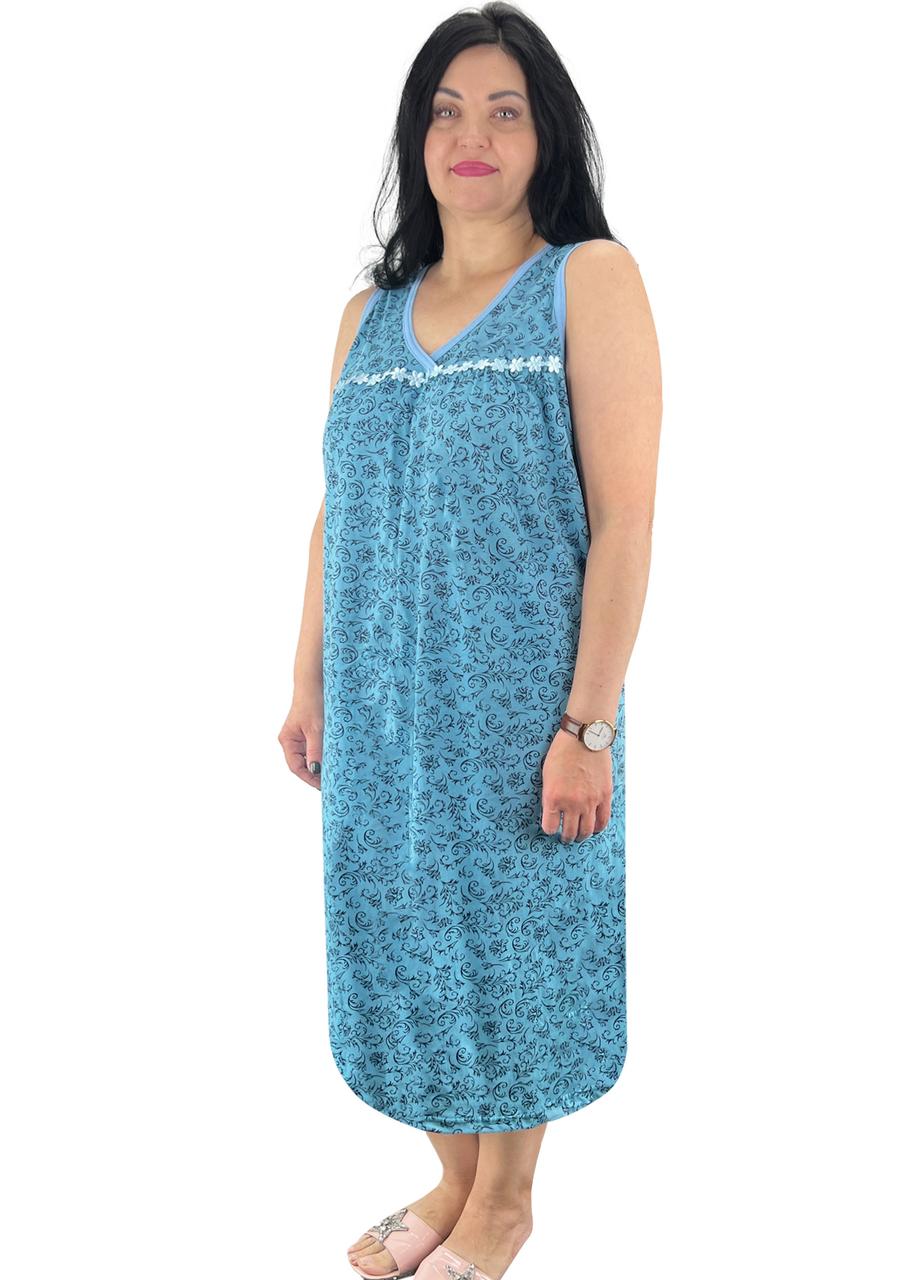 Нічна сорочка жіноча 56 блакитний (4654)