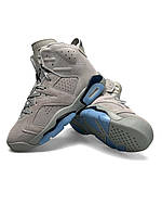 Мужские кроссовки Nike Air Jordan Retro 6 Gray Sky Обувь Найк Джордан Ретро 6 серые натуральный замш демисезон