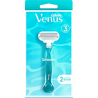 Станок для бритья женский Gillette Venus Smooth + 2 сменных картриджа (станок венус смуз)