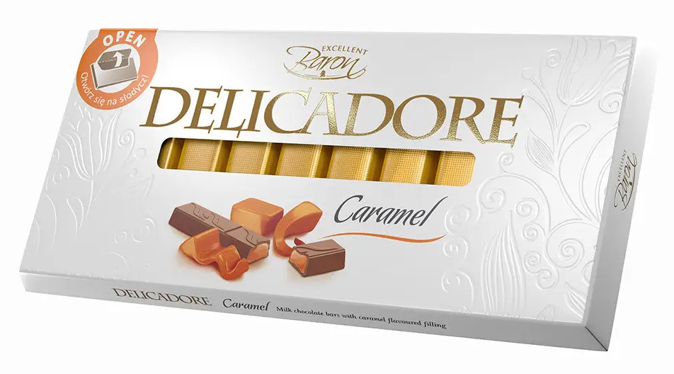 Шоколад Baron "Delicadore" з карамеллю Польща 200 грам