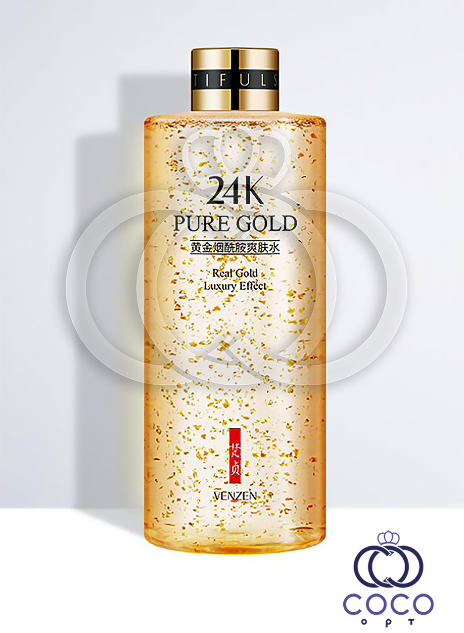 Тонер для обличчя Venzen 24K Pure Gold Nicotinamide Toner з 24-каратним золотом і ніацинамідом