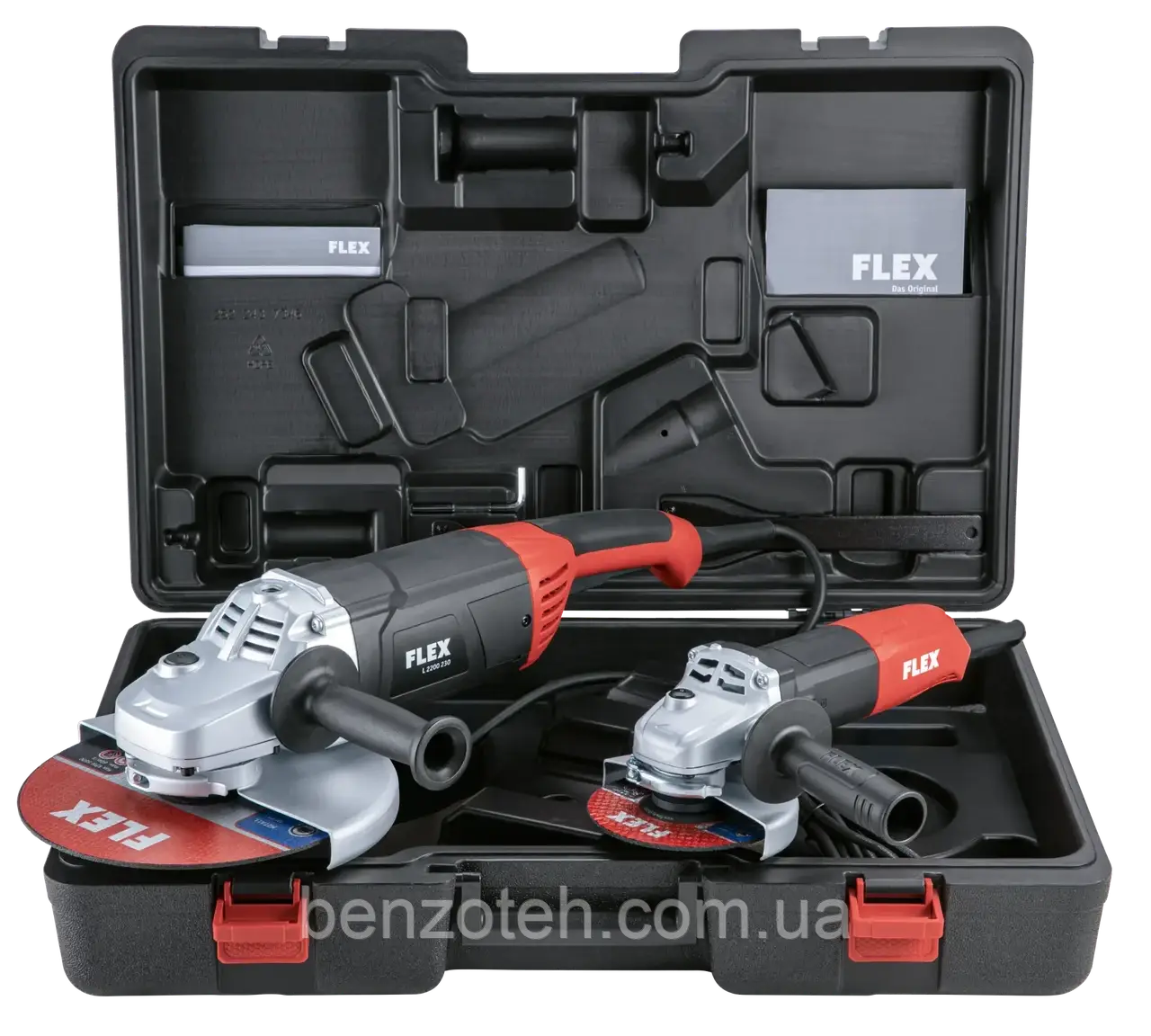 Кутова шліфувальна машина велика FLEX L2200-230 mm + L811-125 mm (кейс), фото 1