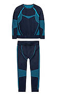 Дитяча термобілизна синя Lupilu функціональна, комплект термобілизни для бігу, спорту, футболу, розмір 98-104