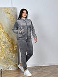 7990-34 Спортивний костюм жіночий на блискавці велюр супербатал (4 од: 54,56.58.60), фото 6