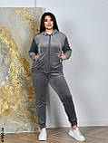 7990-34 Спортивний костюм жіночий на блискавці велюр супербатал (4 од: 54,56.58.60), фото 2