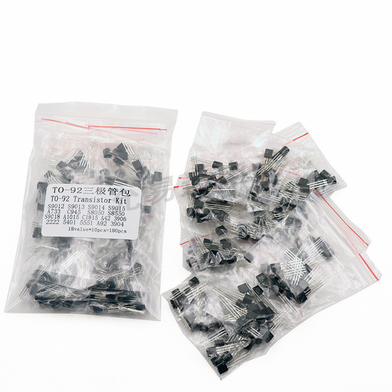 Набір транзисторів 180шт. - S9012 S9013 S9014 S9015 S9018 A1015 S8050 S8550 A42 A92 2N5401 2N5551 C945 2N3906