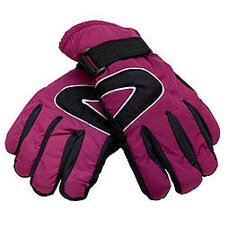 Водовідштовхувальні дитячі лижні рукавички, розмір 13, фіолетовий, плащівка, фліс, синтепон (517113)