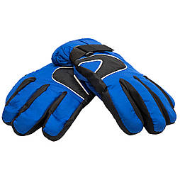Водовідштовхувальні дитячі лижні рукавички, розмір 13, синій, плащівка, фліс, синтепон (517236)