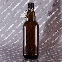 20 шт Бутылка стеклянная 1,0 л с бугельной крышкой коричневая упаковка
