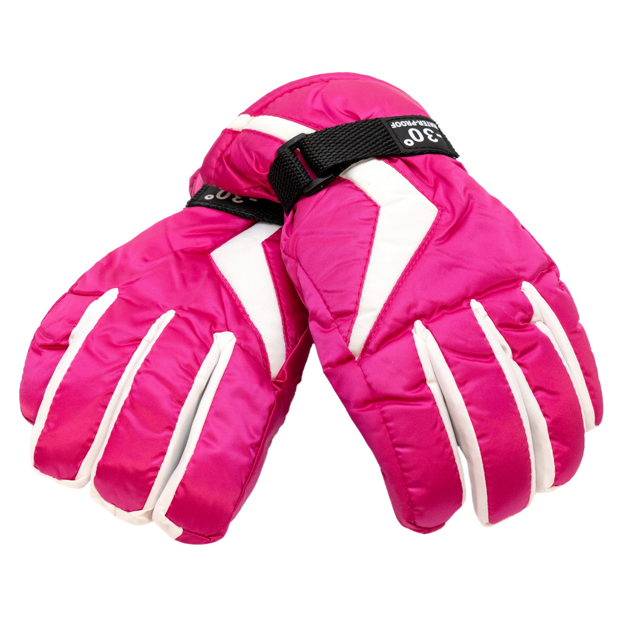 Водовідштовхувальні дитячі лижні рукавички, 22 см, розмір 14, світло-рожевий, плащівка, фліс (519353-2)
