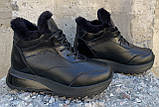 Calvin Klein Жіночі зимові шкіряні чорні кросівки черевики з хутром 36 розм, фото 7
