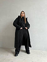 Женский теплый спортивный костюм-тройка со стеганым пальто из бархатной плащевки размеры S-L